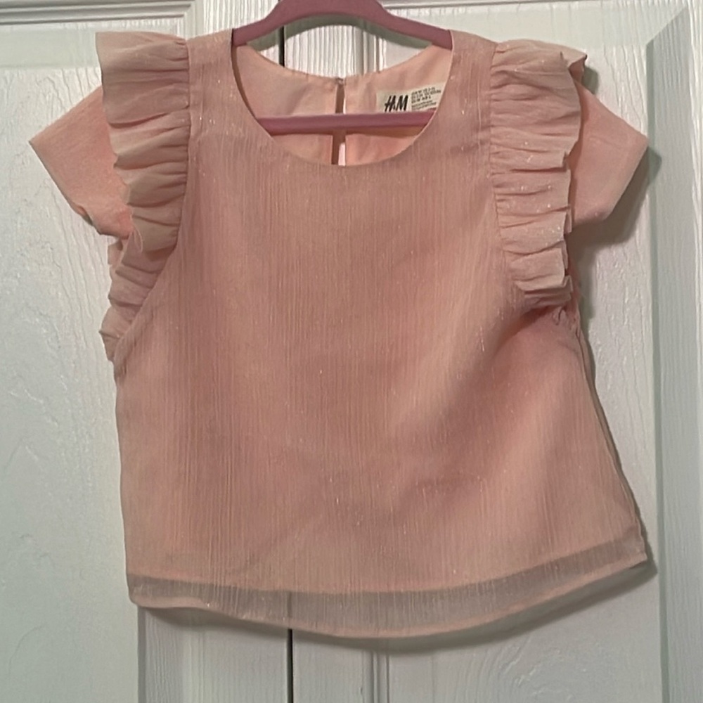 H&M Pink ruffled shirt